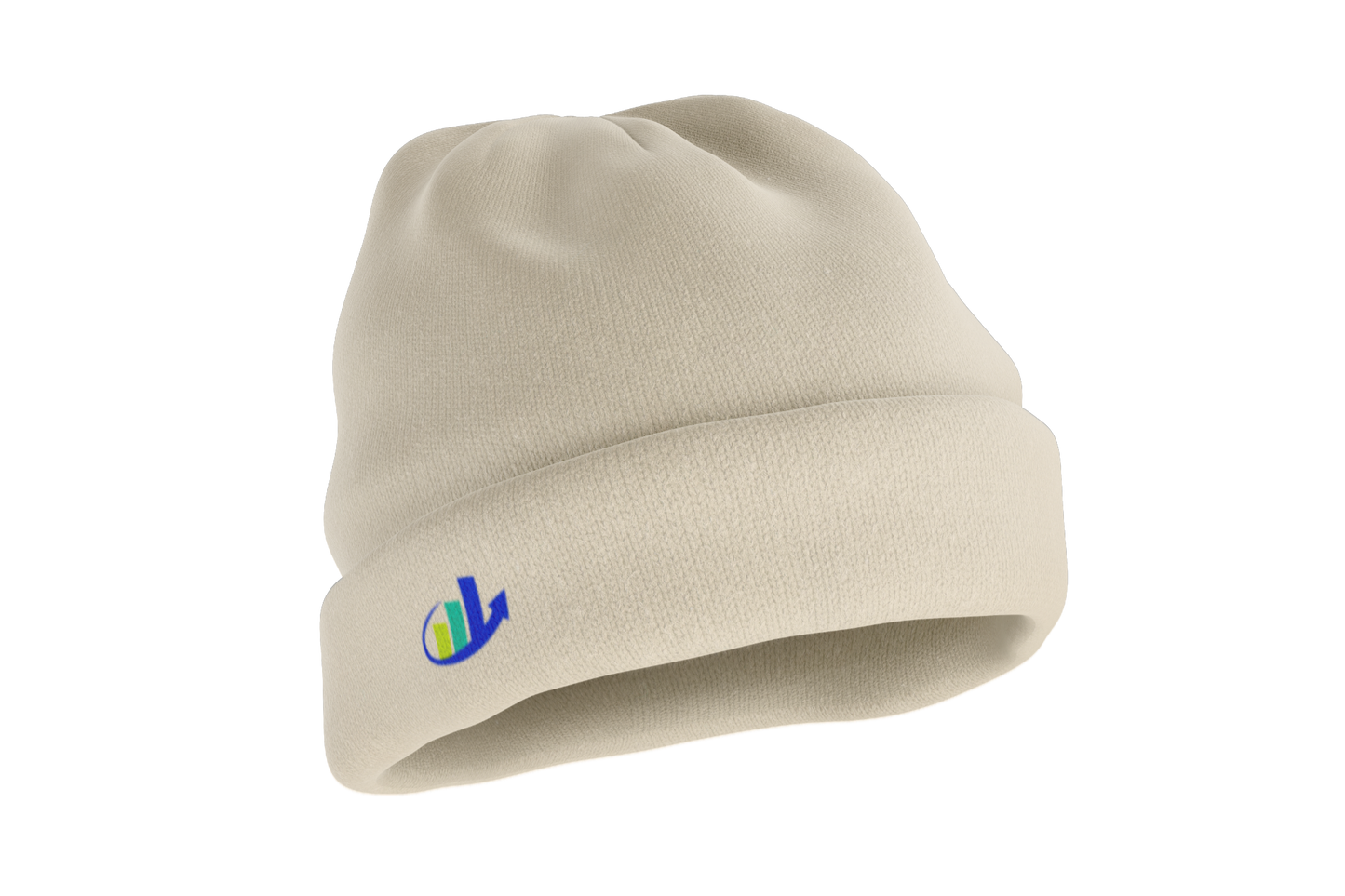 Cream Beanie with Logo